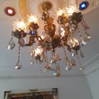 لوستر برنجی ده شاخه ۳عدد