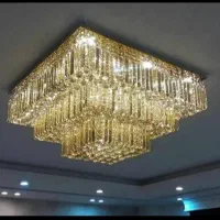 لوستر الماس.کریستالی آتوسا سه طبقه مربع. AC light