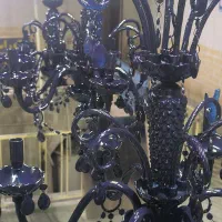 لوستر طرح باکارت سرمه ای|لوستر و چراغ آویز|کاشان, درب باغ|دیوار