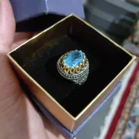 انگشتر نقره توپاز اصلی سوئیسی