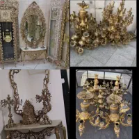 فروش و خریدار  آینه شمدان کنسول لوستر برنز  آبکاری