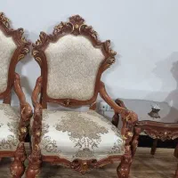 مبلمان سلطنتی ۹نفره بامیز جلومبلی وعسلی|مبلمان خانگی و میز عسلی|قم, دانش|دیوار