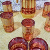 پارچ ولیوان عتیقه طلایی کره ای اهلا وسهلا کارکرده|کلکسیون اشیاء عتیقه|اصفهان, بهرام‌آباد|دیوار