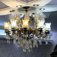 لوستر برنج ۲۰ شعله|لوستر و چراغ آویز|تهران, نیروی هوایی (پیروزی)|دیوار