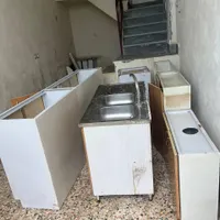 کابینت المینیومی با سینک و شیر ابو هود|آب‌چکان و نظم‌دهنده ظروف|لاهیجان, بازکیاگوراب|دیوار