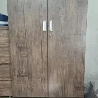 کمد لباس MDF قهوه‌ای، دارای دو کشو