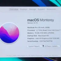 MacBook Pro 15 inch (2016) / تمیز و آماده کار|رایانه همراه|ارومیه, |دیوار