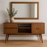 کنسول چوبی با آینه