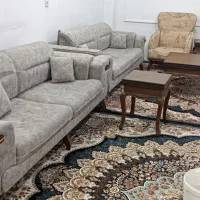 مبل 8نفره تخت شو با میز های کلاسیک چوب راش