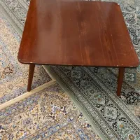 میز وسط چوب گردویی یک در یک پایه باز شو پیچی