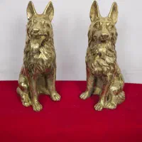 مجسمه برنز سگ ژرمن جفت برنزی