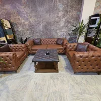 مبلمان چرم چستر لمسه دست  در حد نو