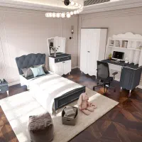 سرویس خواب کودک و نوجوان(تخت و کمد و میز تحریر )|تخت و سرویس خواب|چهاردانگه (تهران), |دیوار