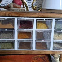 جا ادویه ای کشویی جنس چوبی|آب‌چکان و نظم‌دهنده ظروف|محمدیه-قزوین, |دیوار