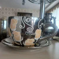 فنجان نعلبکی دکوری بزرگ چینی یک عدد