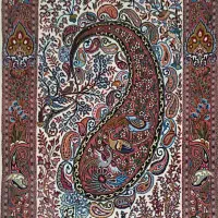 فرش دستبافت زرنیم تک بوته