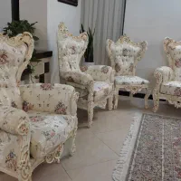 مبل استیل سفید با همراه ناهار خوری تمیز و نو|مبلمان خانگی و میز عسلی|نیشابور, دارایی|دیوار