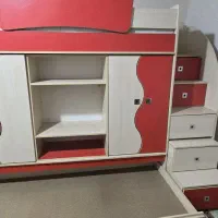 تخت دو طبقه  کتابخانه   میز کامپیوتر|تخت و سرویس خواب|مشهد, آیت الله کاشانی|دیوار