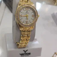 ساعت مچی زنانه دور نگین رومی رنگ ثابت