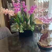 گلدان چوب با گل اصل ترک