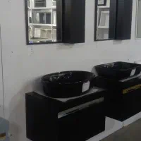 فول ست روشویی کابین ۱۳۰ مشکی نقره ای