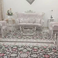 مبل استیل ۷ نفره میز ناهار خوری ۶ نفره
