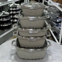 سرویس قابلمه ۱۰پارچه مربعی گرانیتی|ظروف پختوپز|بانه, |دیوار