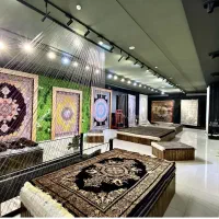 فرش ثریا یزد در ابعاد۱۲،۹،۶رنگ صدفی با نخ تکسیما/۲