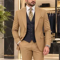 کت شلوار ژیله 2رو پارچه ایتالیا(شوک پلاس )