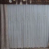 پرده گلدوزی ترک کلاسیک با دکوری