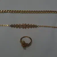 انگشتر و دستبند طلا در حد نو بافاکتور با ۳درصد