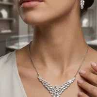 گردنبند و گوشواره ست طرح طلا