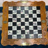 شطرنج تاشو تمام چوب منبت کاری کاملانو