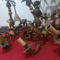 فروش لوستر ایینه شمعدان برنجی شیرخرید  ضایعات|لوستر و چراغ آویز|تهران, شارق|دیوار