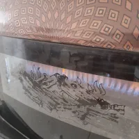 بخاری سالم منقل برنجی  کوزه و خمره کهنه وقدیمی|بخاری، هیتر، شومینه|لاهیجان, کاروانسرابر|دیوار