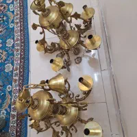لوستر ۵ شاخه برنجی جفت|لوستر و چراغ آویز|تهران, علی‌آباد|دیوار