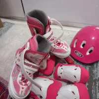 اسکیت دخترونه درحد نو  صورتی ش۳۴ال ۳۶