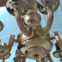 لوسر ۱۰ شاخه برنجی  و دیوار کوب|لوستر و چراغ آویز|لنگرود, |دیوار