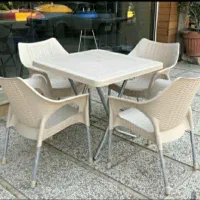 میز و صندلی پلاستیکی حصیری ۹۹۱