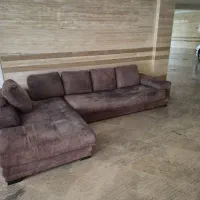 مبل L شکل قهوه ای