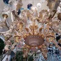 لوستر شاخه آرامیس سفید طلا بیست شعله|لوستر و چراغ آویز|تبریز, |دیوار