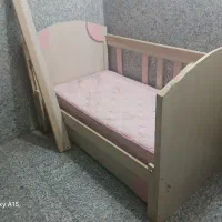 تخت نوزادی سفارشی،باتشک صورتی