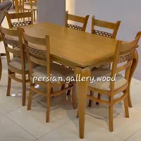 آوانا میز ناهارخوری وینسکا و صندلی سه تیرک منبتی