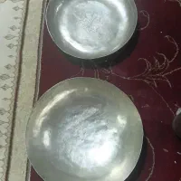 دو عدد کاسه نقره قدیمی و یک لیوان قدیمی ورشو