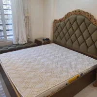 فروش تخت سرویس کامل و میز دروار در حد نو