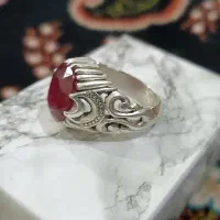 انگشتر نقره دست ساز یاقوت برمه