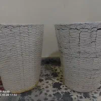 یک جفت گلدان سفالی نو