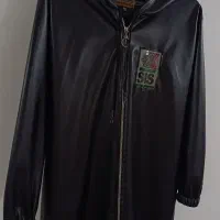 مانتو چرم مشکی کلاه دار|لباس|الیگودرز, |دیوار