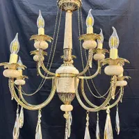 لوستر فلور سنگی پرکار ۱۰شعله اصل برنجی کلاسیک|لوستر و چراغ آویز|تهران, نعمت‌آباد|دیوار
