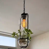 لوستر چراغ آویز گلدونی